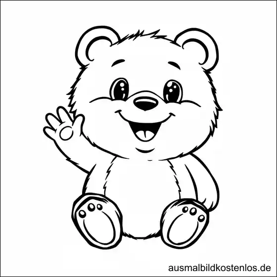 Ausmalbild Kleiner Bär