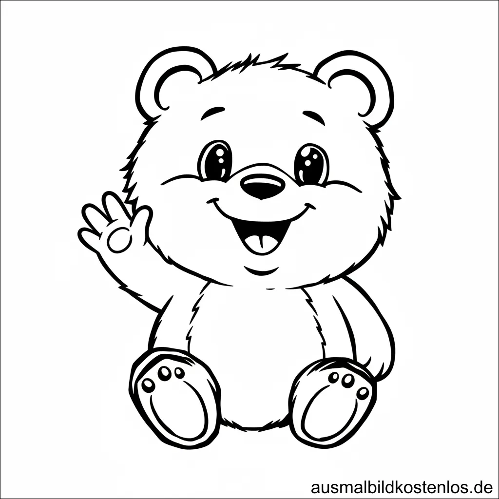 Kleiner Bär Ausmalbild zum Ausdrucken