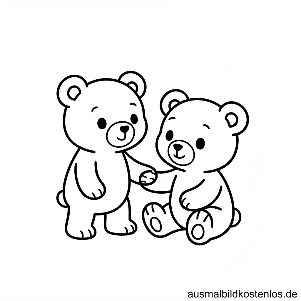 Bär Baerin Spielen Ausmalbild Drucken