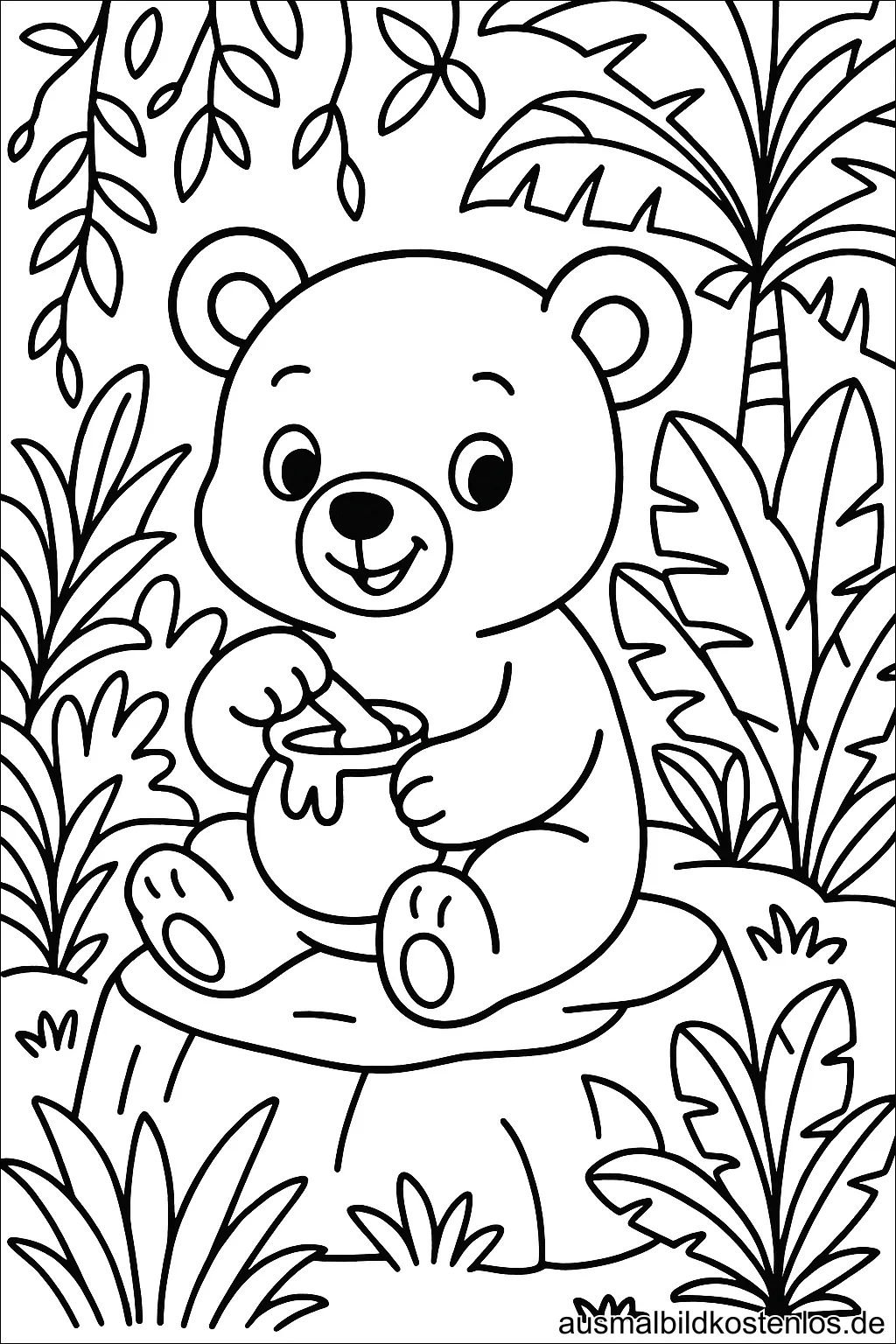 Bär Ausmalbild - Kostenlos zum Drucken