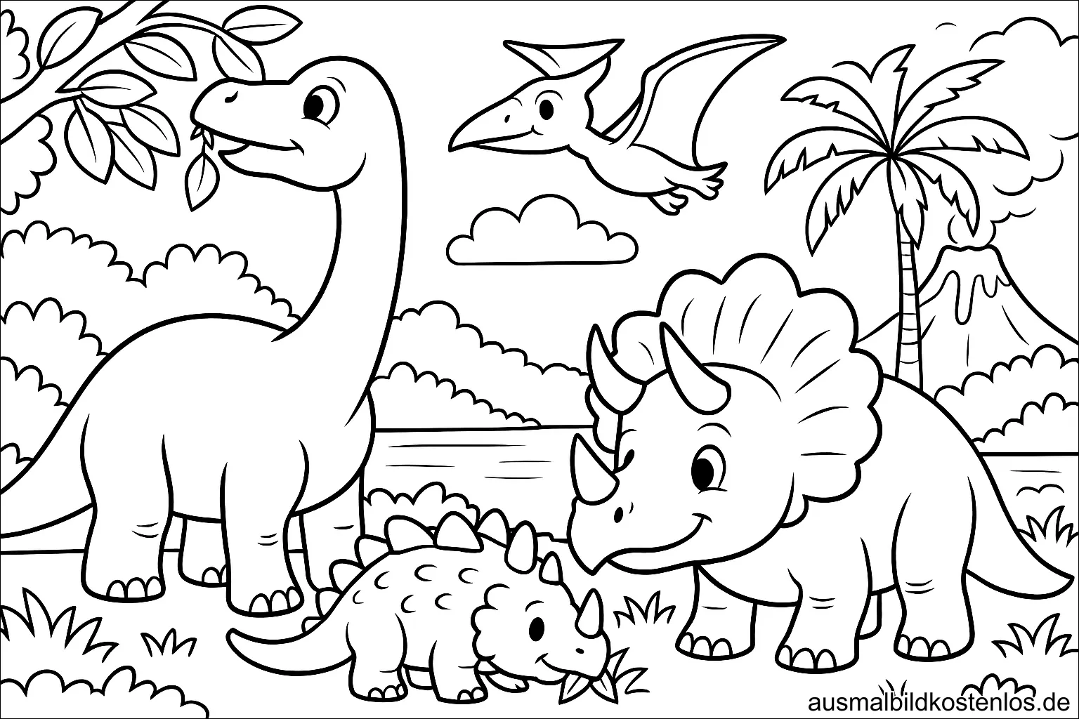 Dinosaurier Malvorlage Ausmalen Kindergarten