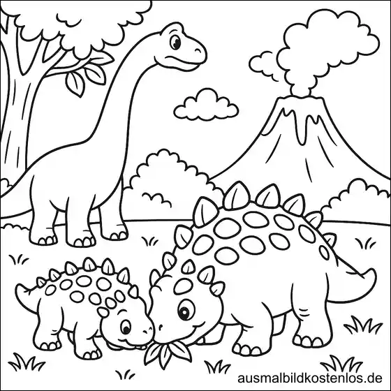 Brachiosaurus mit Stegosaurus Ausmalbilder