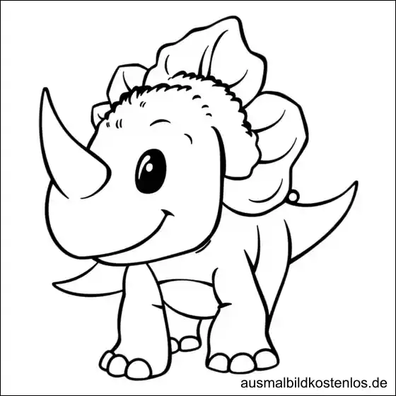 Dino Triceratops Baby Ausmalbild