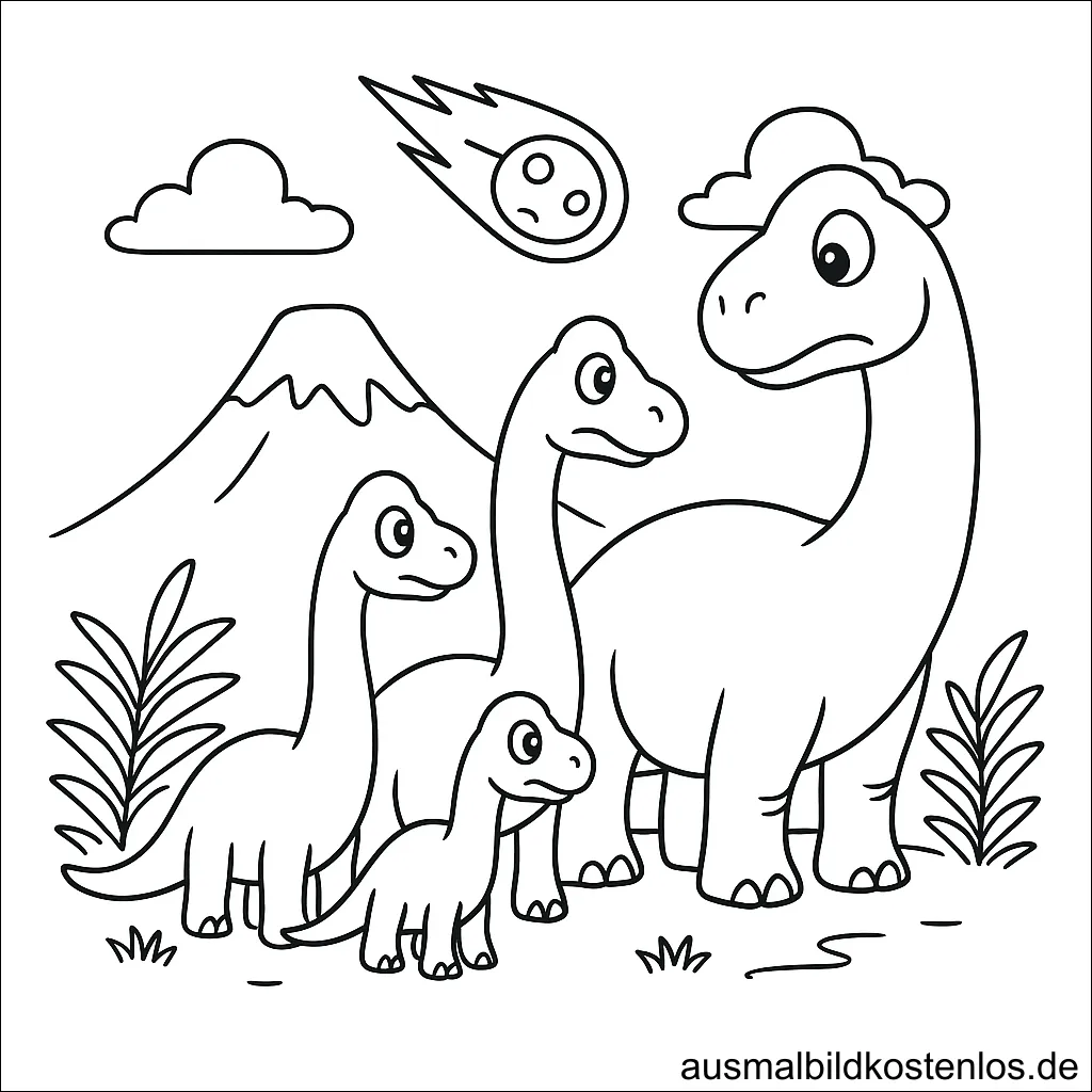 Brachiosaurus Gefahr Malvorlage – Ausmalbilder