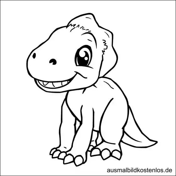 Dinosaurier Ausmalbild kostenlos für Kita