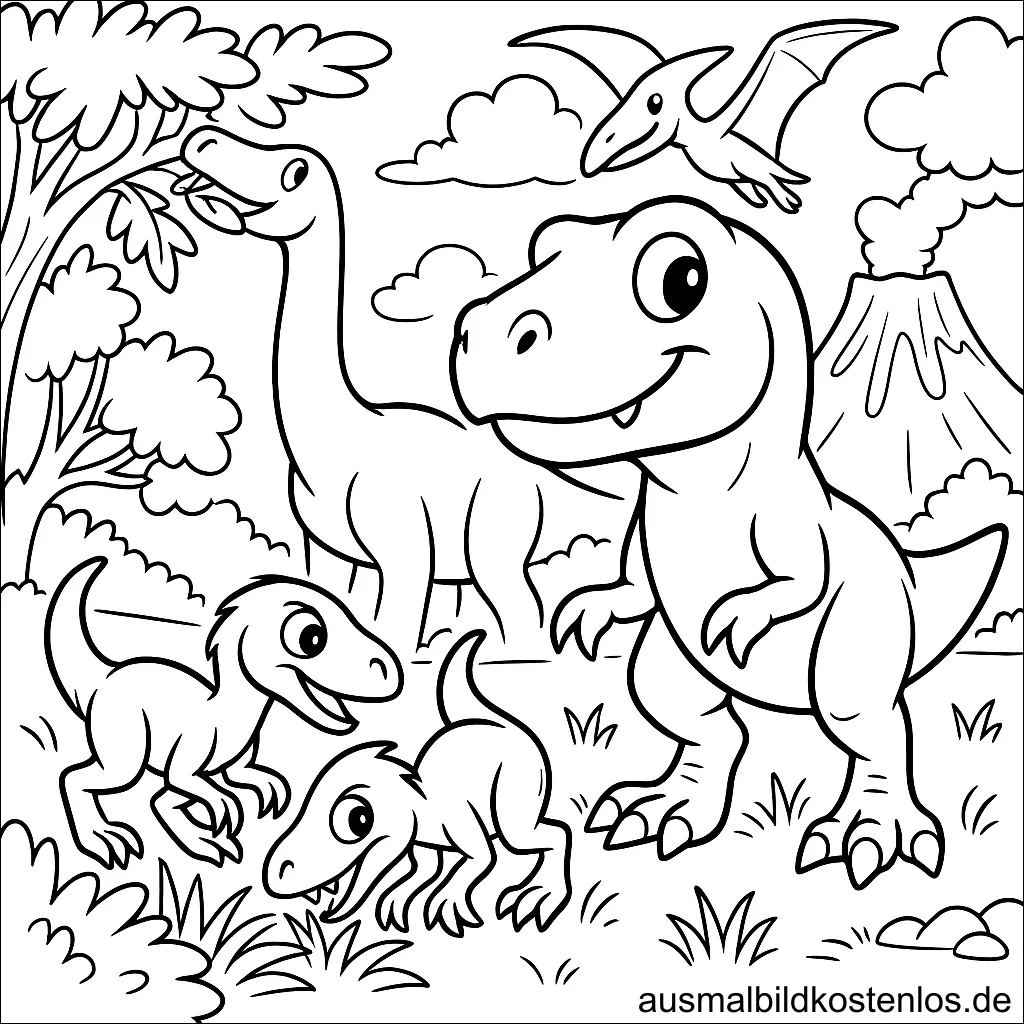 Dinosaurier Malvorlage - Süße Ausmalbilder