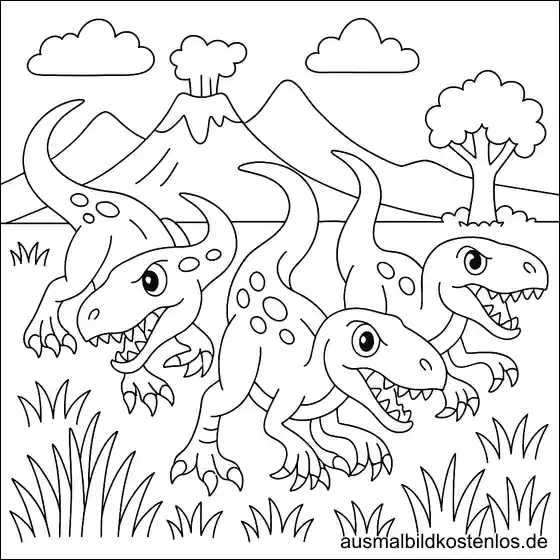 Veloceraptor Ausmalbild – Raptoren zum Ausmalen