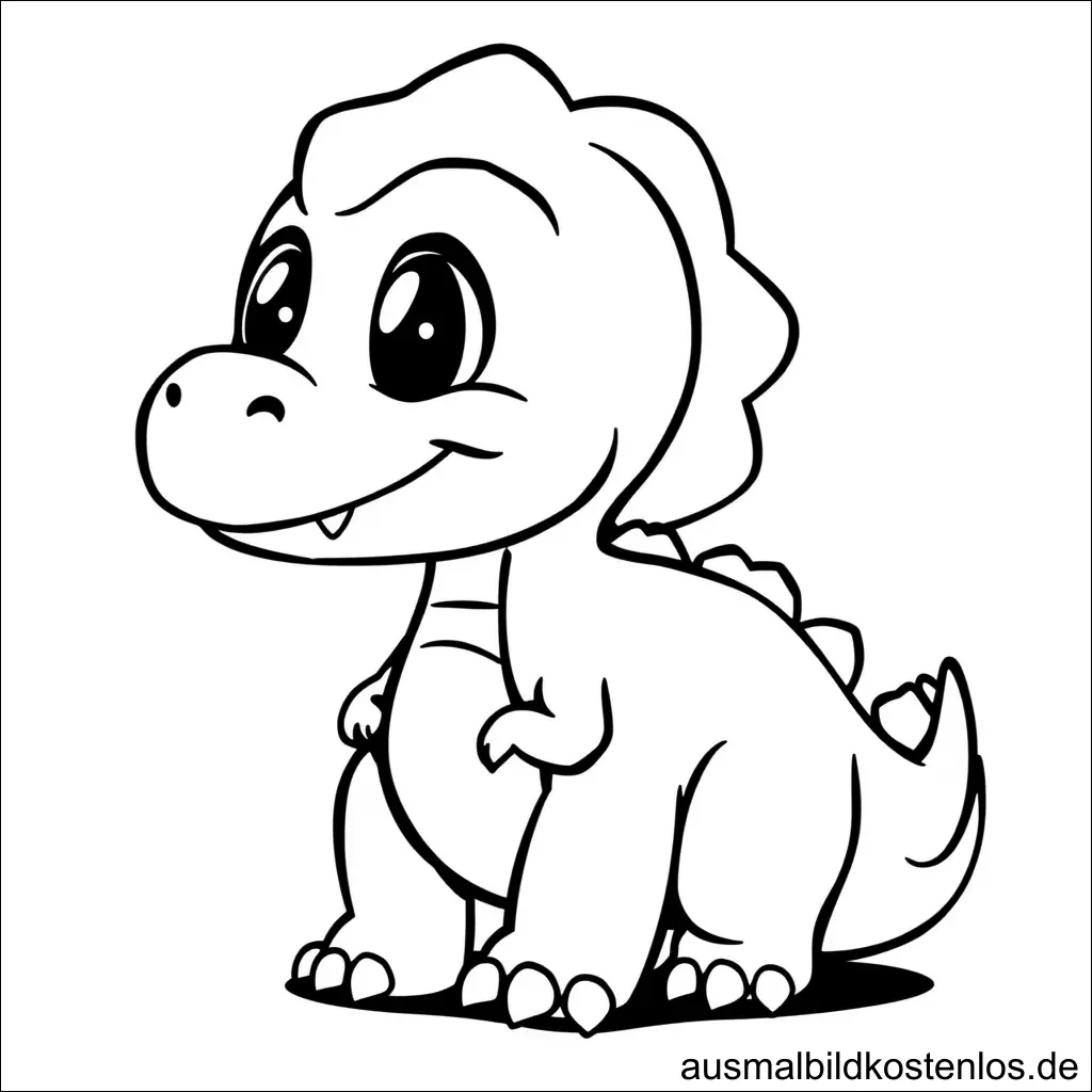 Dinosaurier Baby große Augen Ausmalbild
