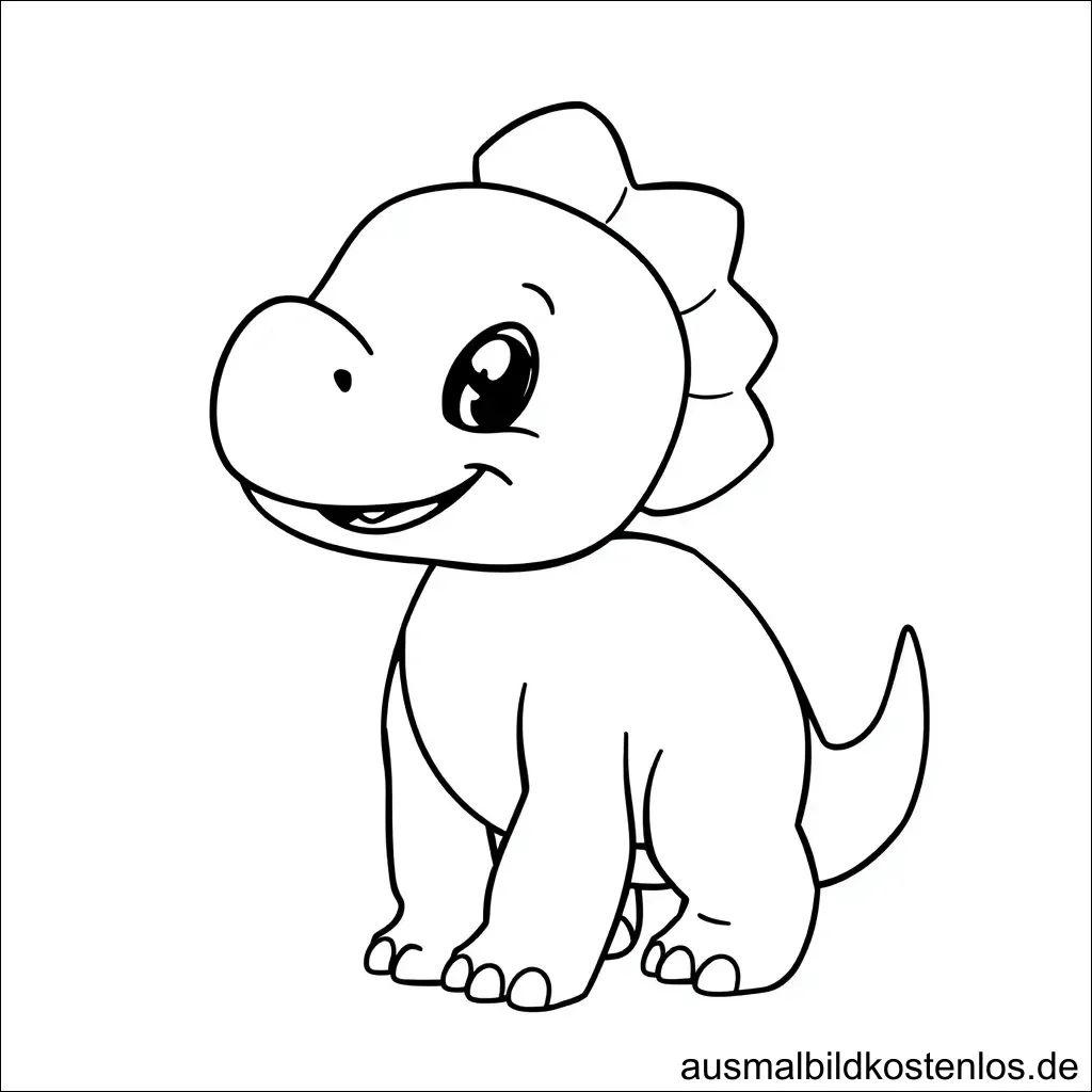 Lachender Dinosaurier las einfaches Ausmalbild