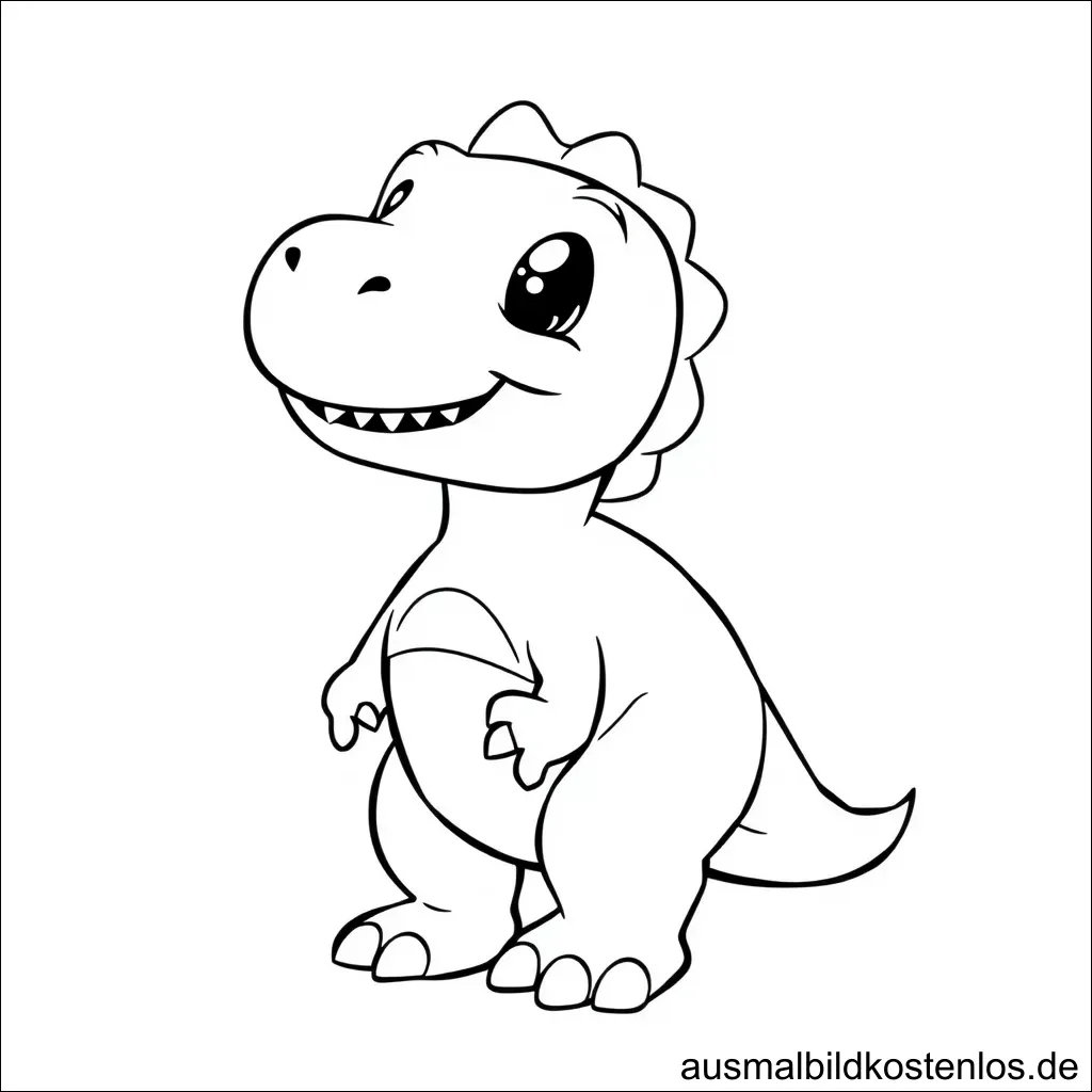 Dinosaurier Malvorlage – Süßer T-Rex zum Ausmalen