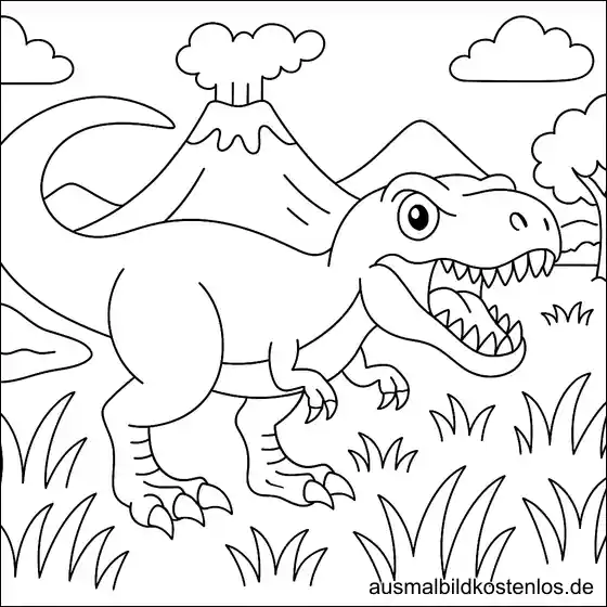 Dinosaurier T-Rex Malvorlage zum Ausmalen