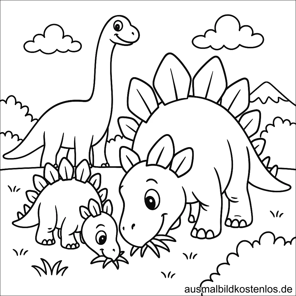 Dinosaurier Malvorlage – Süße Ausmalbilder