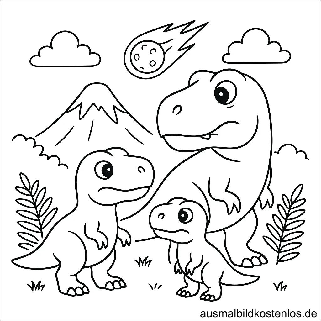 Dinosaurier Malvorlage – Süßes Ausmalbild