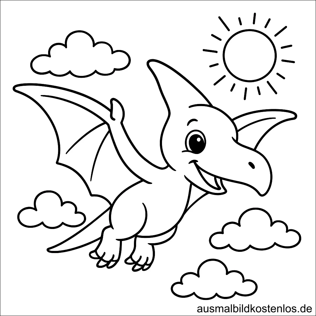 Flugsaurier Malvorlage Ausmalbild einfach