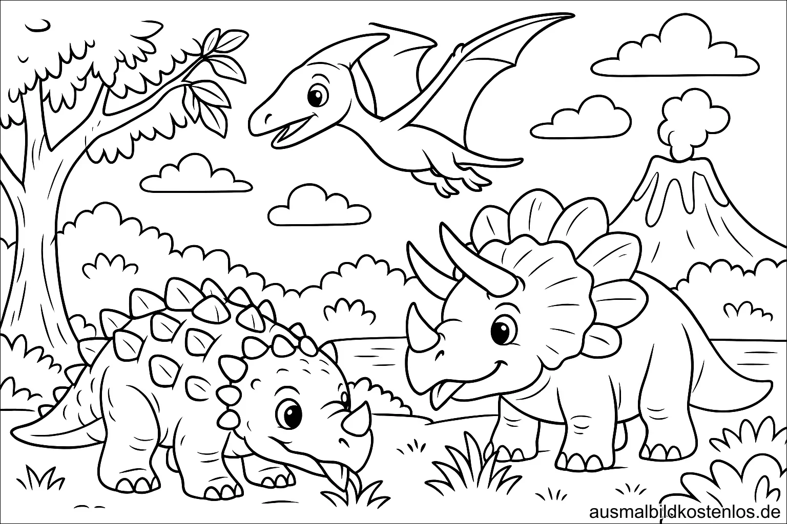 Dinosaurier Malvorlage – Süße Ausmalbilder