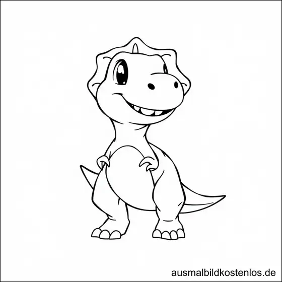 Dinosaurier Malvorlage – Süßer T-Rex zum Ausmalen im Kindergarten