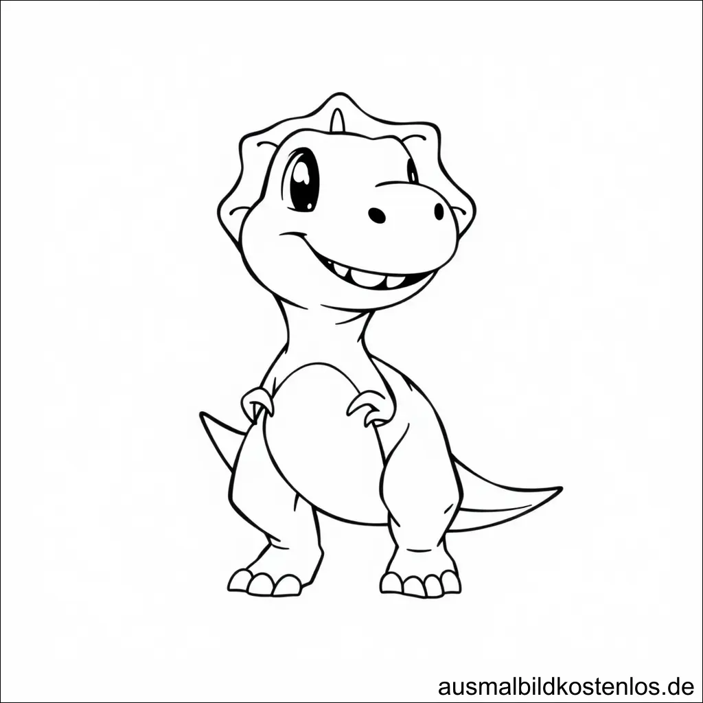 Dinosaurier Malvorlage - Süßer T-Rex zum Ausmalen