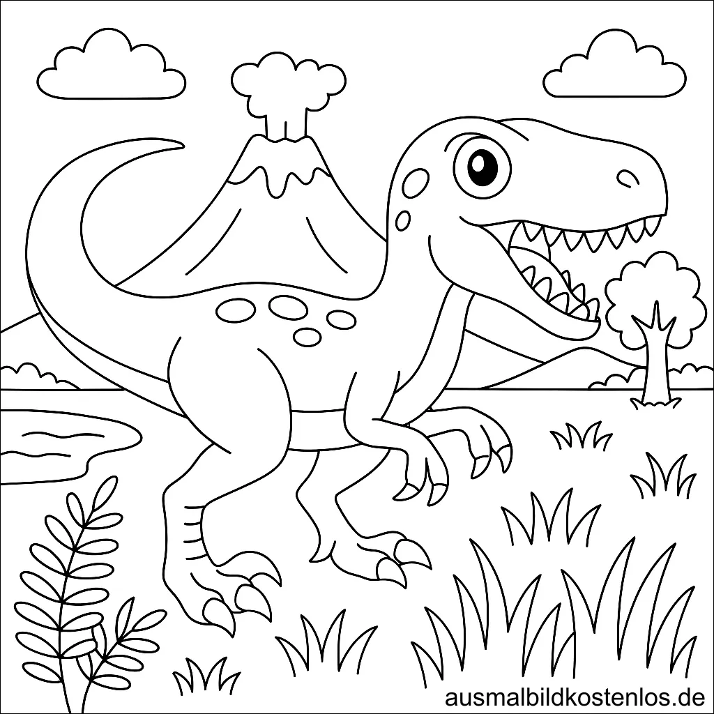 Dinosaurier Malvorlage - Süßes T-Rex Ausmalbild
