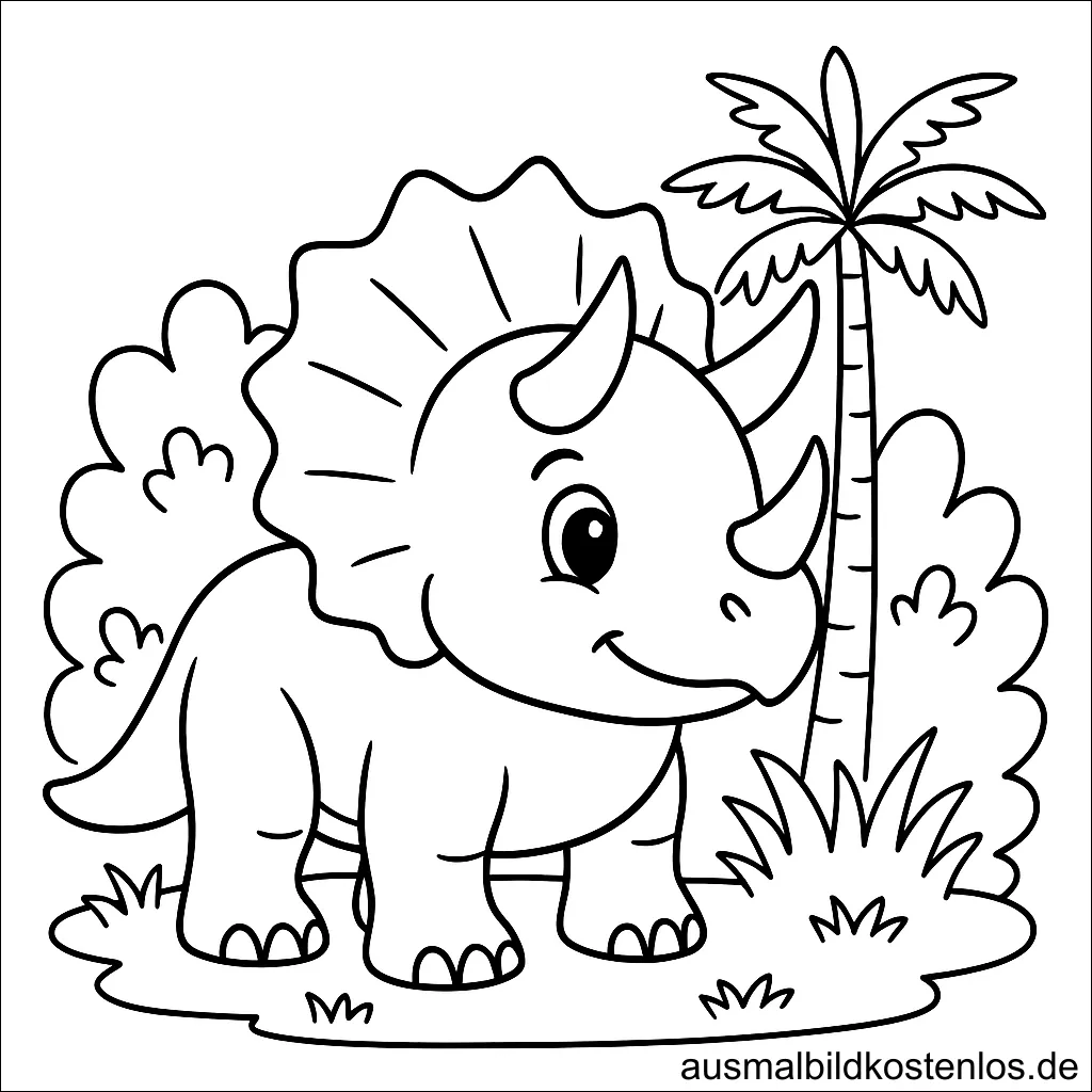 Triceratops Malvorlage zum Ausmalen