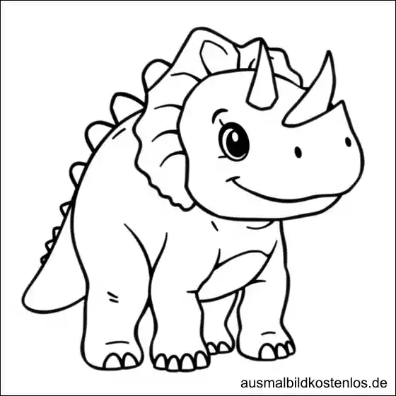 Triceratops Ausmalbild – Dino zum Ausmalen für Kindergartenkinder
