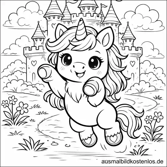 Magische gratis Einhorn-Malvorlage