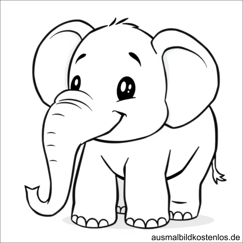 Kostenlos Baby Elefant Ausmalbild Drucken