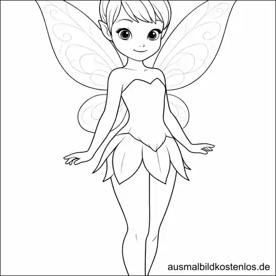 Fee mit Flügeln – gratis Ausmalbild