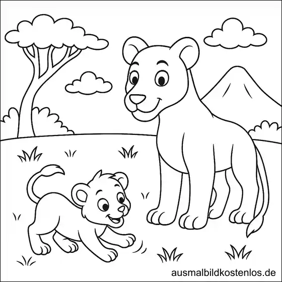 Löwe Malvorlage zum Ausmalen – Kostenlos Drucken