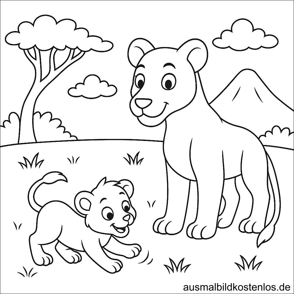 Löwe Malvorlage zum Ausmalen – Kostenlos