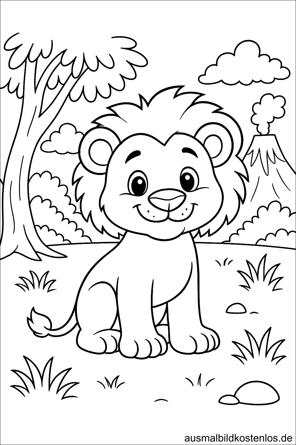 Löwe Ausmalbild – Kostenlos zum Drucken