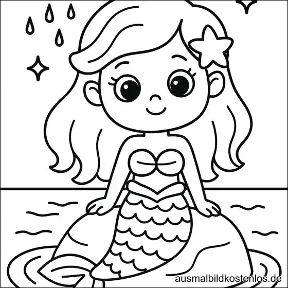 Meerjungfrau auf dem Felsen