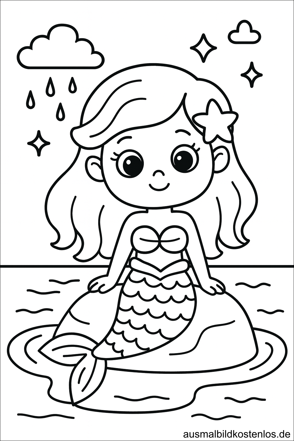 Meerjungfrau auf dem Felsen