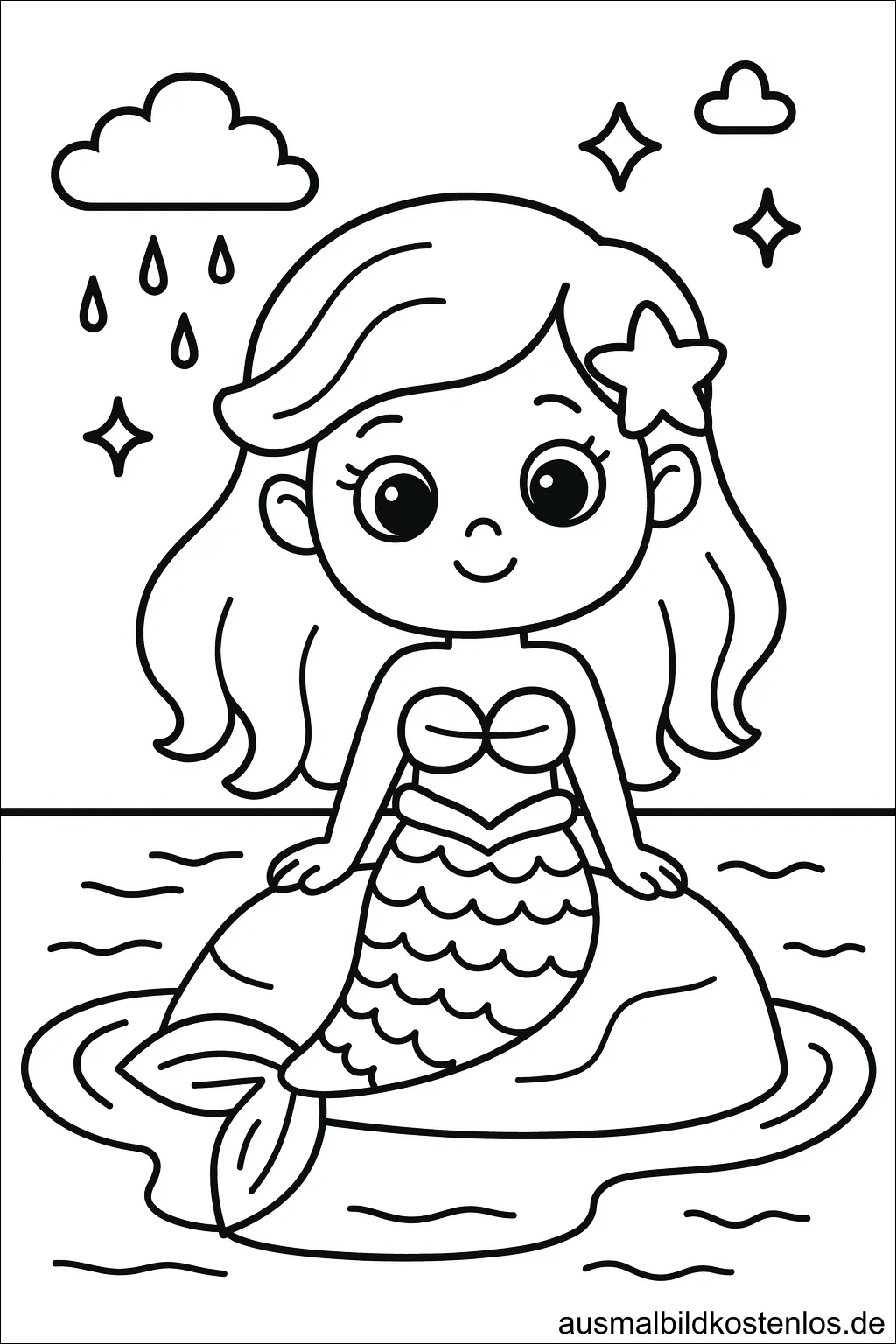 Meerjungfrau auf dem Felsen