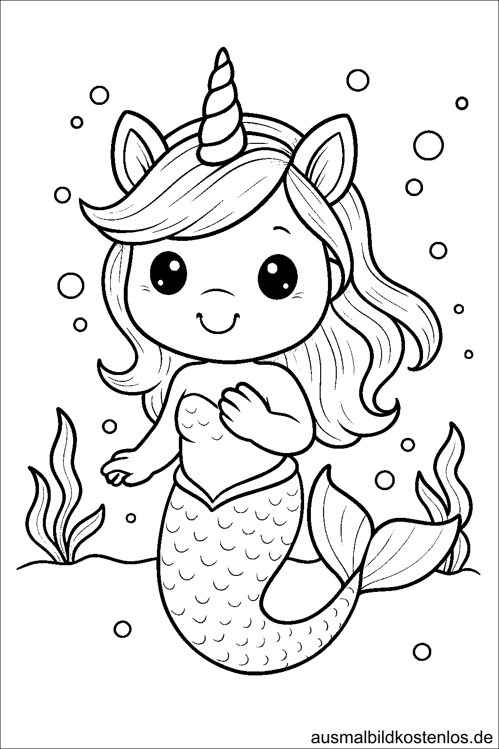 Meerjungfrau mit Einhorn-Horn