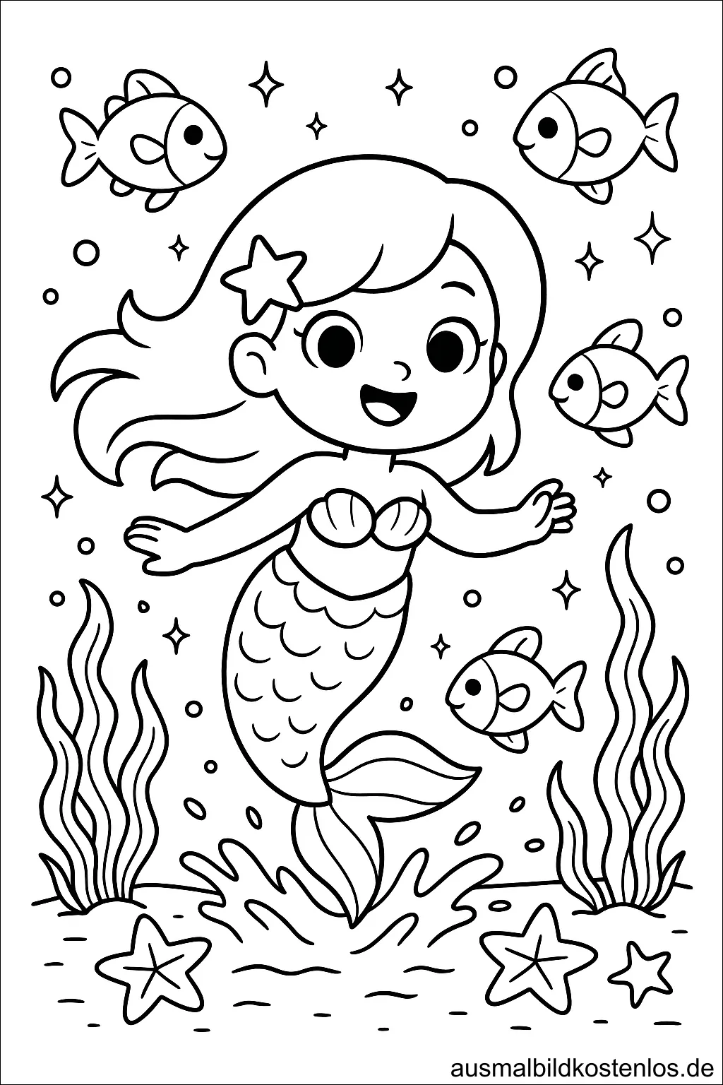 Meerjungfrau mit Fischen