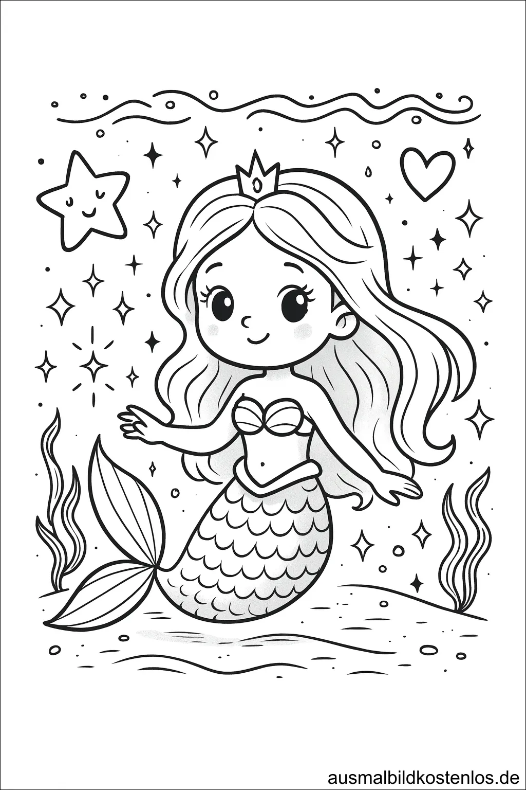Meerjungfrau Prinzessin mit Krone