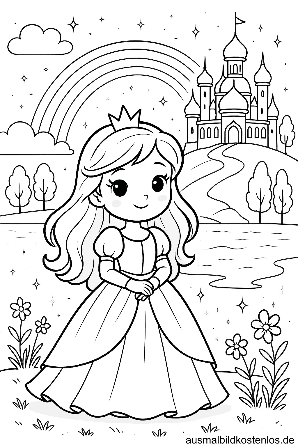 Prinzessin mit Schloss & Regenbogen