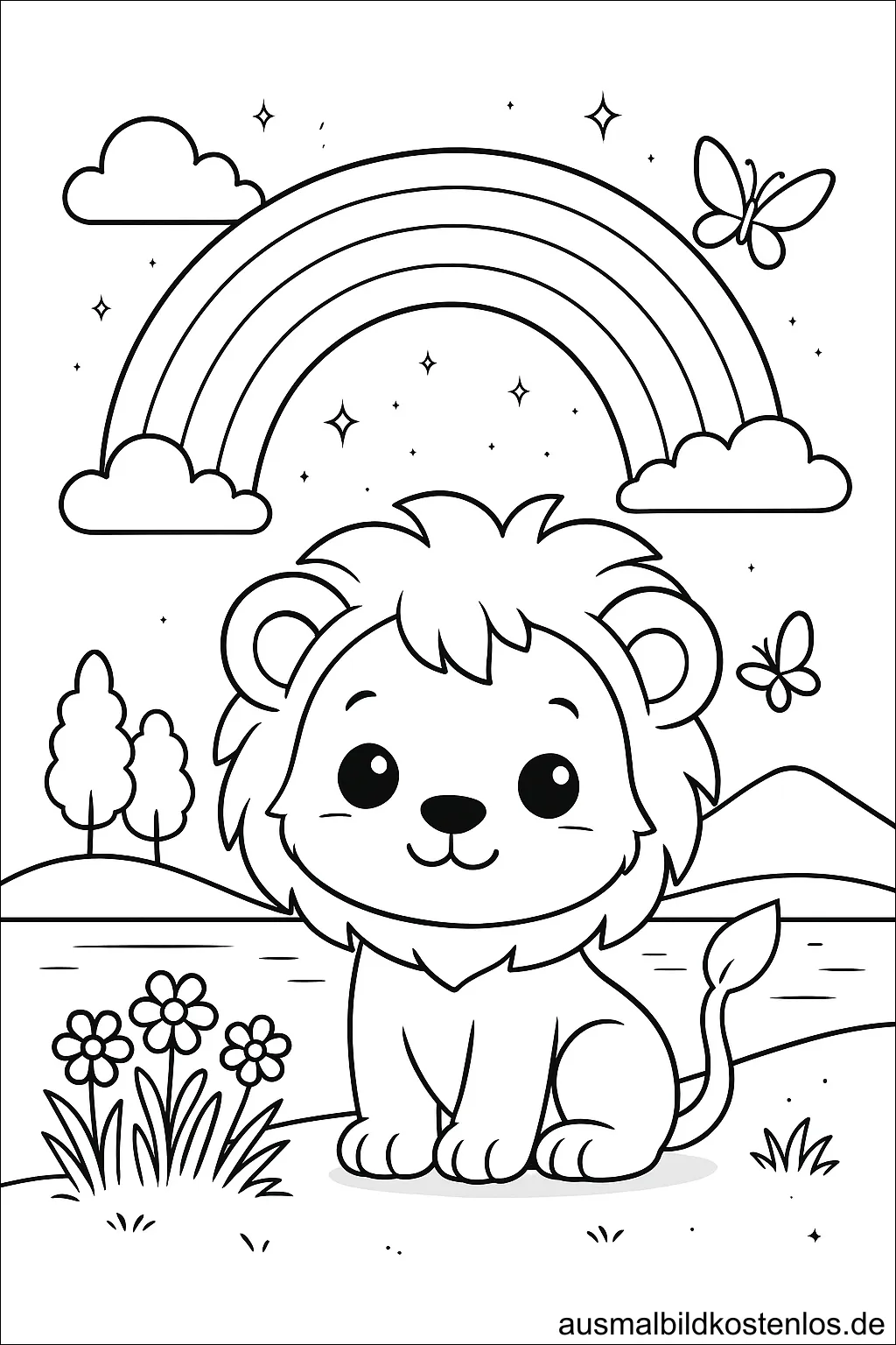 Löwe mit Regenbogen
