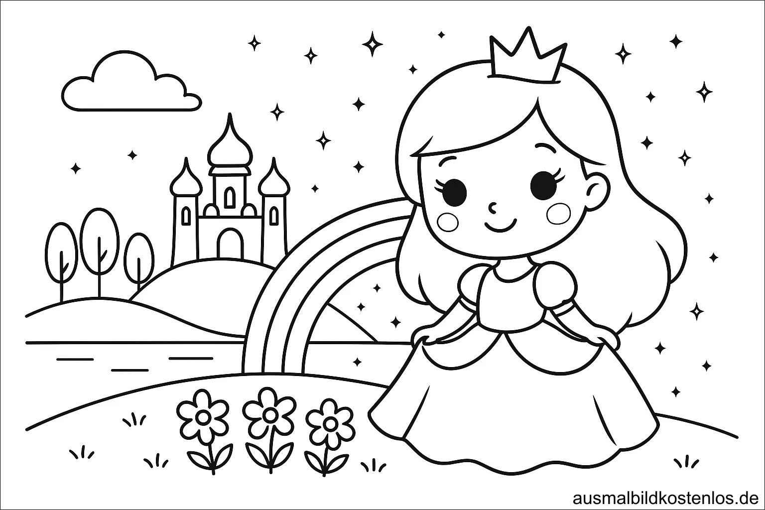 Prinzessin in Landschaft